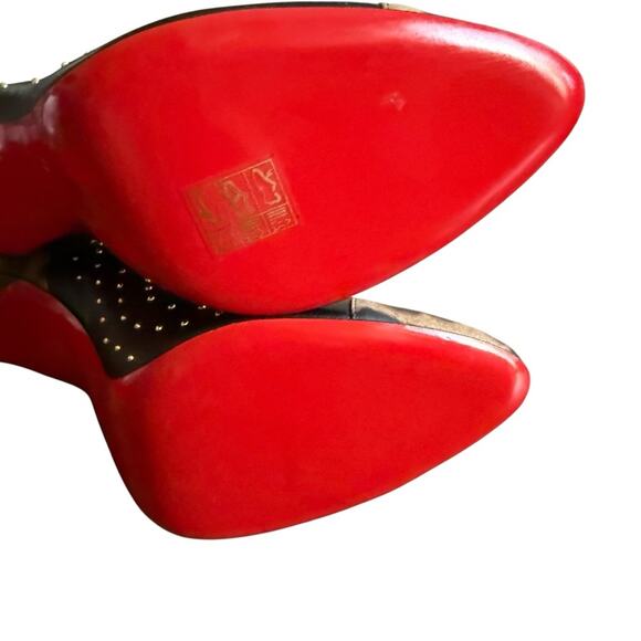 Christian Louboutin Dakita 100 Studded Spike Leopard Leather Bootie EU 37 US 7 - Picture 13 of 15